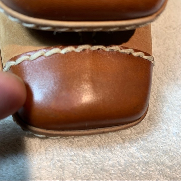 ROBERTO Capucci Made Italy Vintage 2 Tone Brown Suede Leather Wedge Shoes Sz 6.5 - Picture 11 of 14